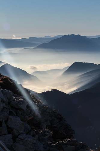mountain silhouette of mountain during sunny day nature