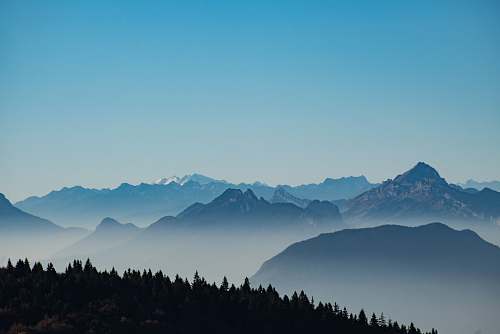 nature aerial view photography of trees and mountains mountain range