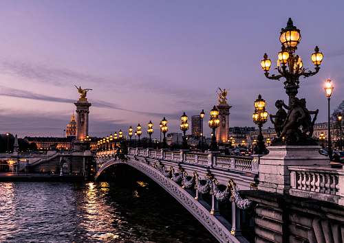 france bridge during night time bridge