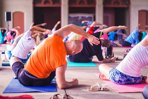 human people exercising yoga
