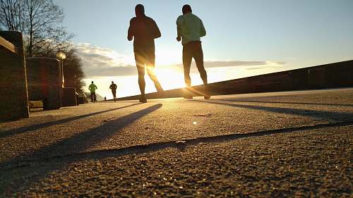 people two men running at park human
