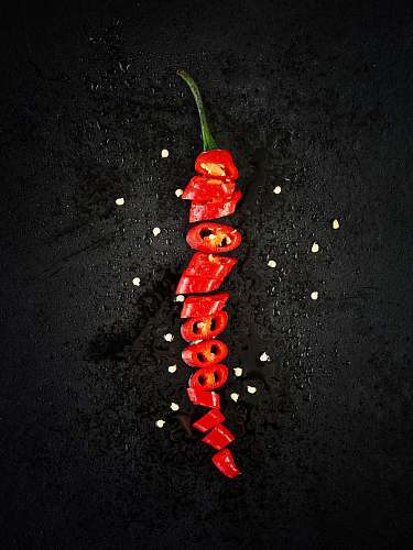 spicy sliced red chili hot