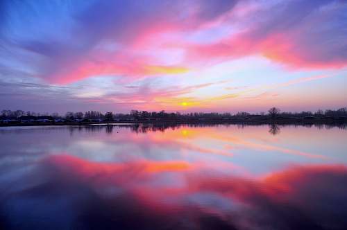 sunrise Beautiful purple and pink horizon sunrise in the sky in Cuxhaven. cuxhaven