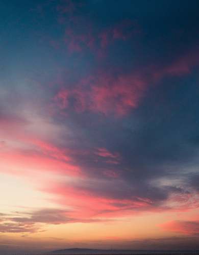 sky red and blue clouds at golden hour dawn