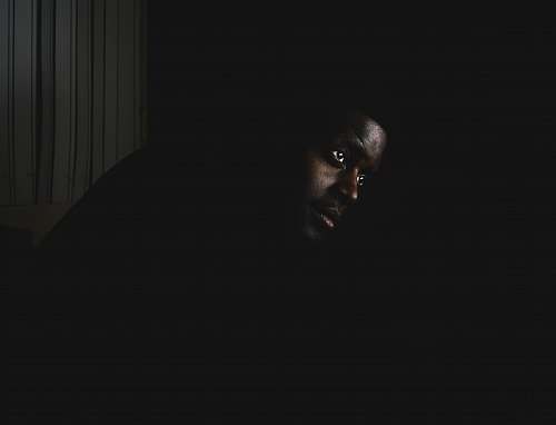 portrait man in darkness black