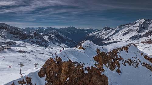mountain scenery of snow covered mountain alps