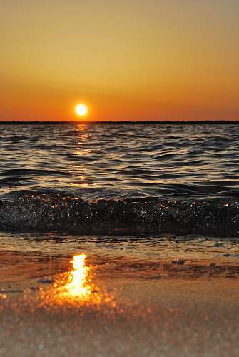ocean body of water wave photo during golden time water