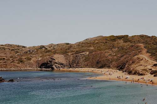 sea people near seashore swimming and standing during daytime photography water