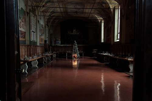 aisle Christmas tree in a room italy