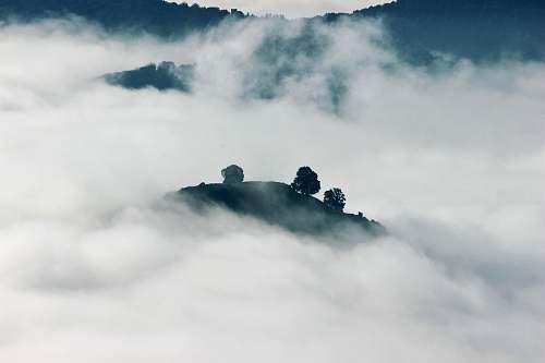 landscape aerial photography of clouds fog
