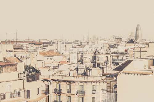barcelona aerial photography of concrete buildings cityscape