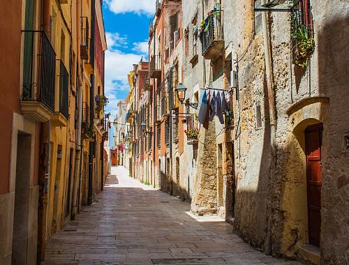 alley European streets with no people town