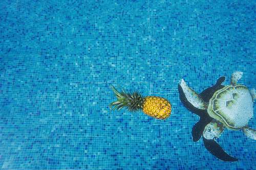 tile yellow pineapple fruit pineapple