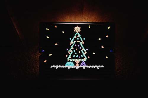 night black and green case with Christmas tree print dark