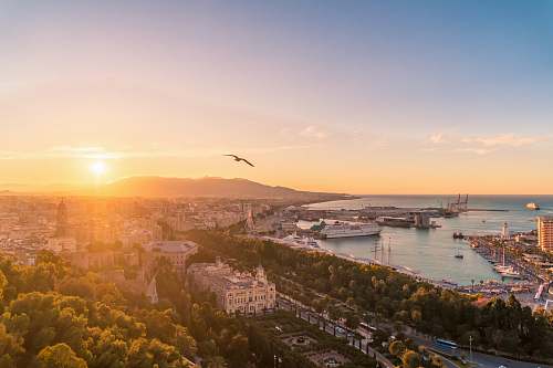 port top view photography of city during daytime spain