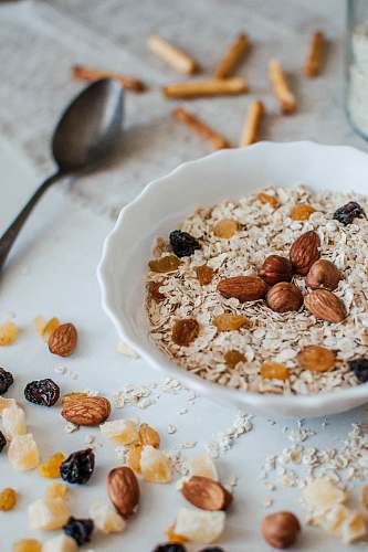 plant oatmeal with nuts vegetable
