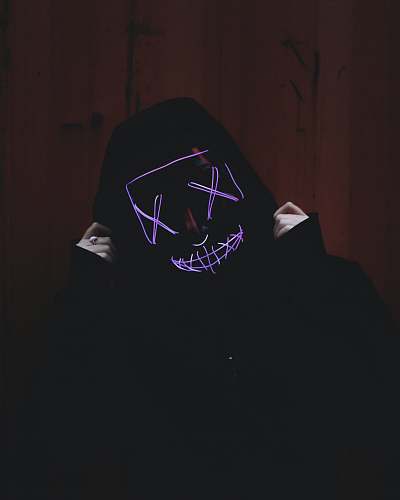clothing person wearing black jacket with mask apparel