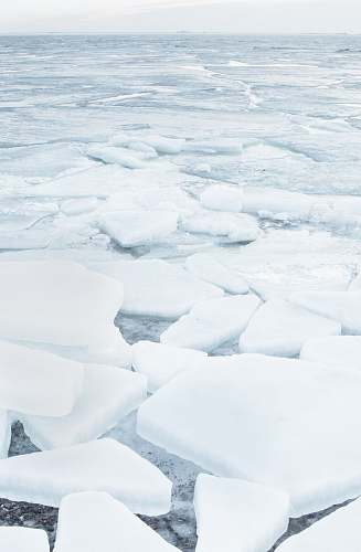 snow ice blocks during daytime winter