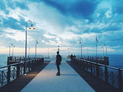 dock person on dock pier