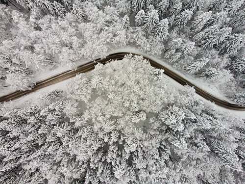 ice high-angle view of empty roadway outdoors