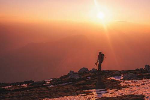italy man hiking during daytime sunset