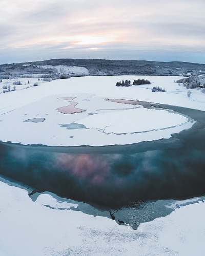 outdoors white iced river mountain