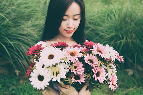 woman woman holding flowers flower