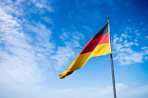 emblem blue, red, and yellow flag german