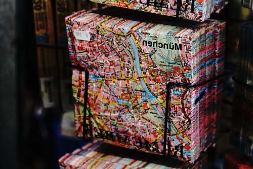 munich Munchen map print pack on black rack napkin