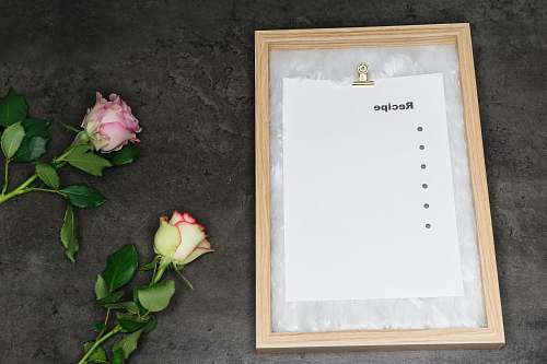 blossom brown wooden frame with white paper flower