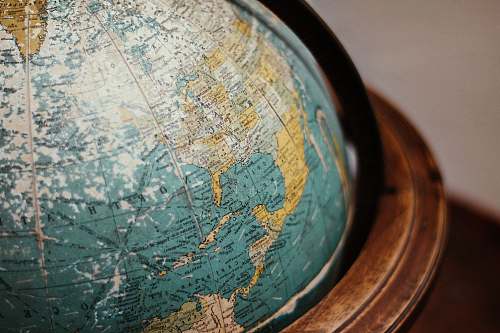 globe blue earth globe on table planet