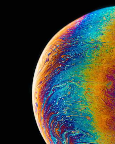 globe multicolored planet fluid painting space