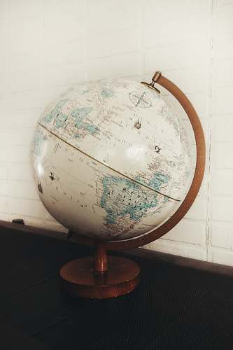 planet white and brown desk globe outer space
