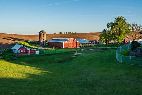 palouse barn on green field playground