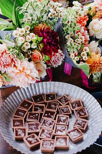 flowers assorted flower bouquets and chocolates dessert