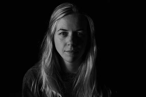 black-and-white grayscale photography of woman face