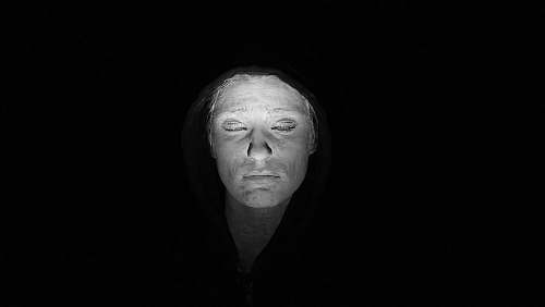 head man's photo black-and-white