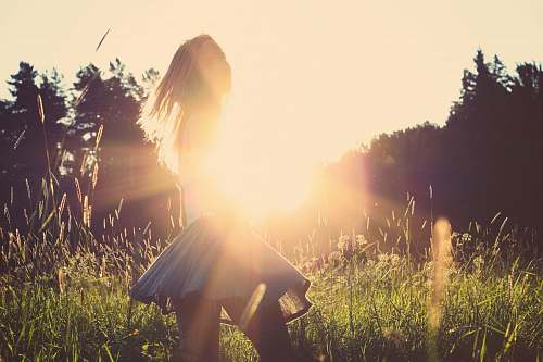woman woman standing on grassfield girl