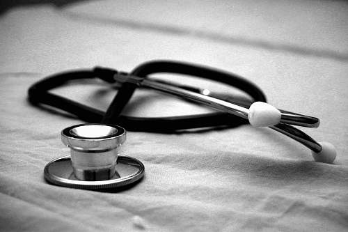 black-and-white black and gray stethoscope health