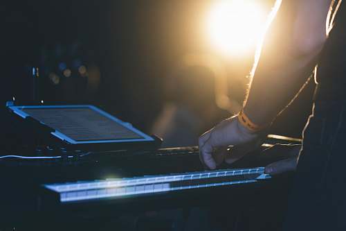 musician man playing DJ ipad
