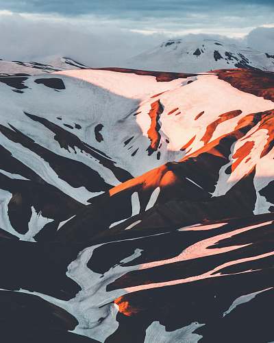 mountain snow capped mountain during golden hour iceland