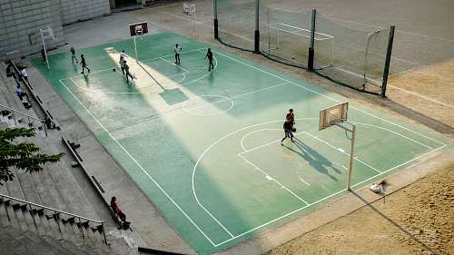 sport aerial photo of people at basketball court basketball