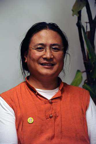 human men's orange vest face
