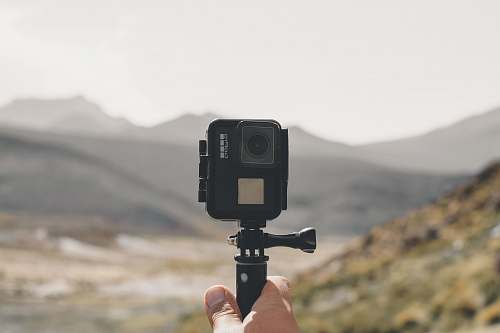 human black Go Pro action camera person
