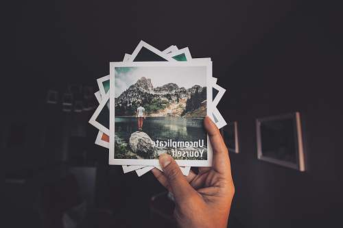 picture person holding photo lot photos