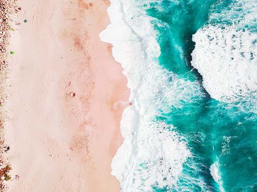 ocean aerial view of seashore california
