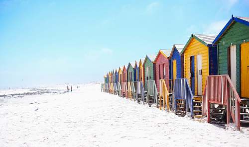 outdoors assorted-color beach houses hut