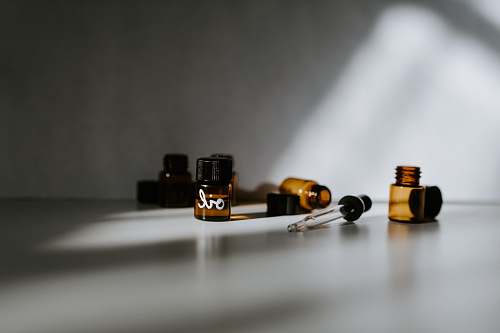 white brown glass bottle dropper