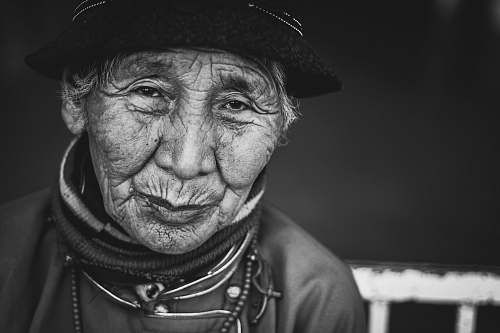 face grayscale portrait of person person