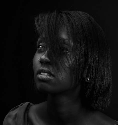 black-and-white black and white photography of woman with nose piercing face